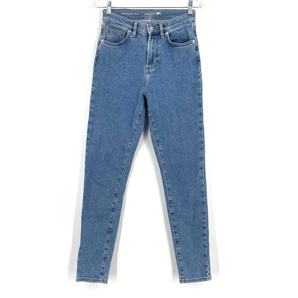 Lacoste High Rise‎ Straight Leg Jeans Blue Women's Size 24